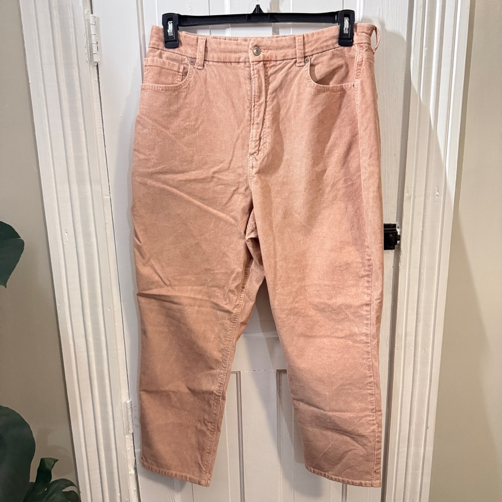 American Eagle Outfitters Stretch Mom Jean Women's Size 16 Regular Pink Corduroy
